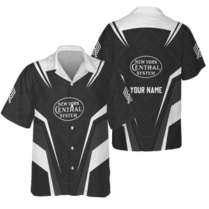 Railspirit Personalized New York Central Railroad Hawaiian Shirt Railway Inspired Apparel Train Shirt For Train Lovers