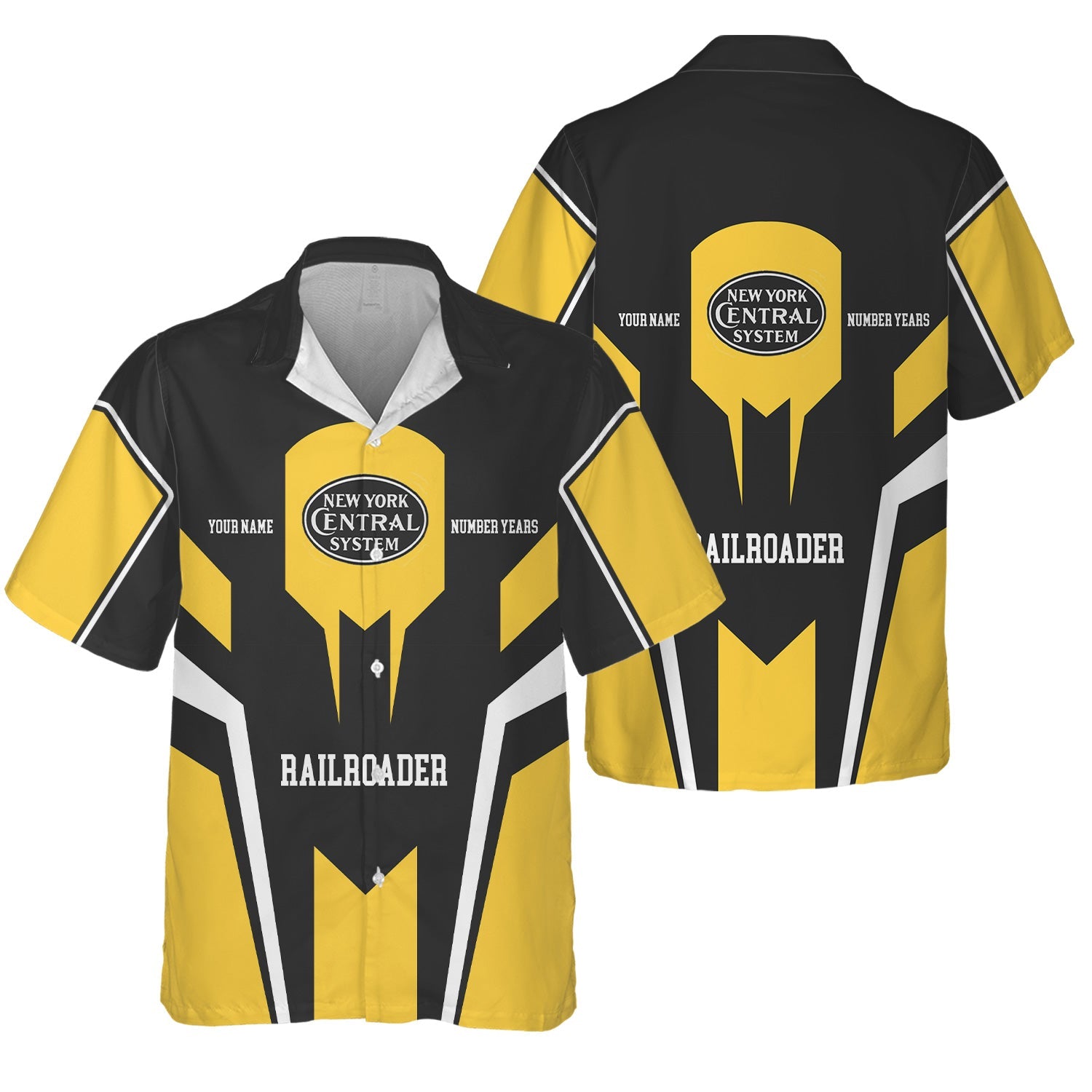 Railspirit Personalized New York Central Railroad Hawaiian Shirt Custom Year Railroader Shirt Gift Idea For Train Lover