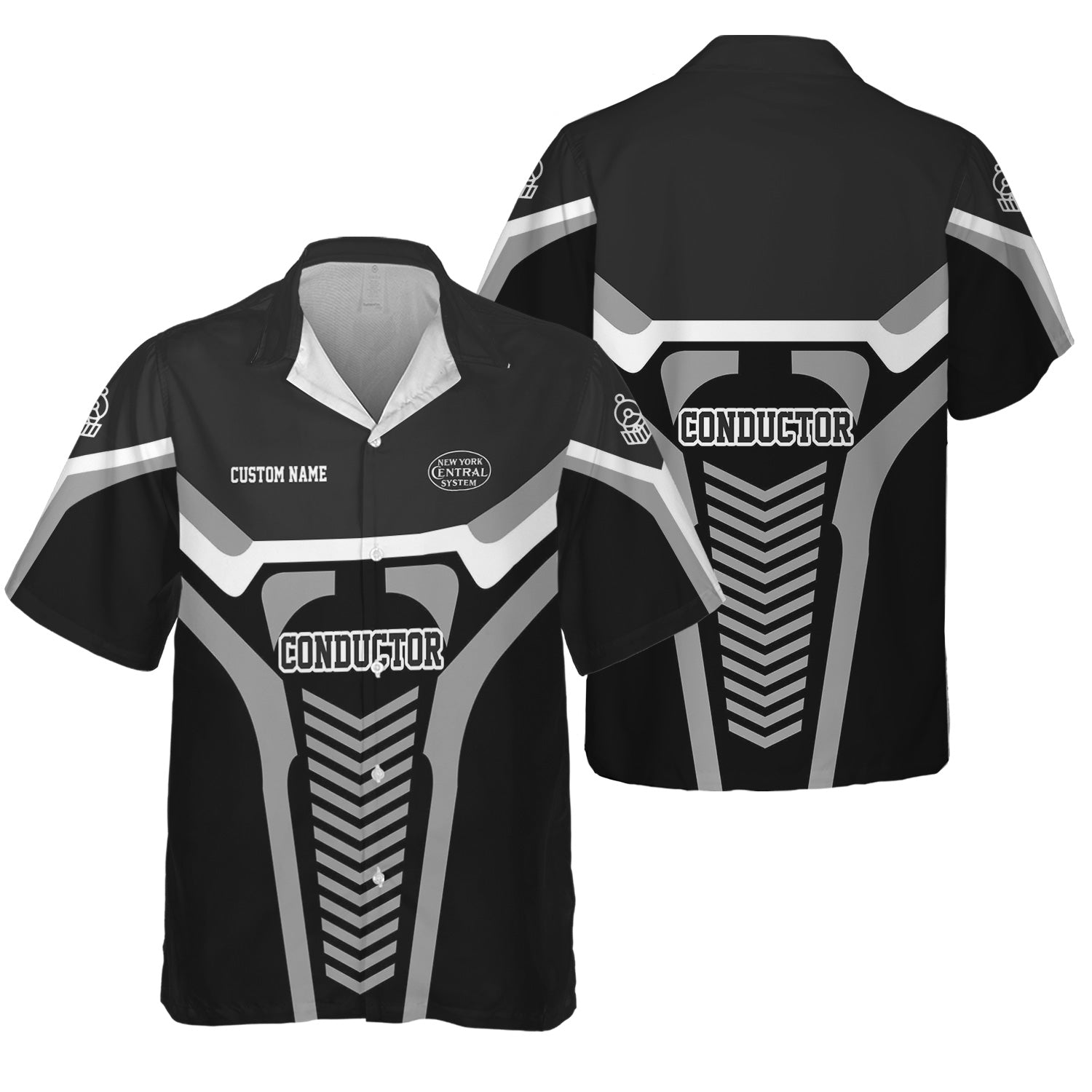 Railspirit Personalized New York Central Railroad Hawaiian Shirt Track-Inspired with Custom Job Position Train Shirt