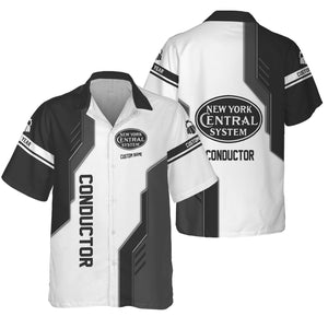 Railspirit Personalized New York Central Railroad Hawaiian Shirt Unique Railway Style with Custom Job Train Shirt