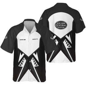 Railspirit Personalized New York Central Railroad Hawaiian Shirt Vibriant Style with Custom Position Train Shirt