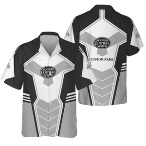 Railspirit Personalized New York Central Railroad Hawaiian Shirt Engine-Inspired Style Train Shirt for Railroad Fanatic