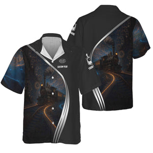 Railspirit Personalized New York Central Railroad Hawaiian Shirt Steampunk Locomotive with Custom Year Train Shirt