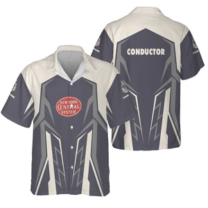 Railspirit Personalized New York Central Railroad Hawaiian Shirt Futuristic Design with Custom Job Train Shirt