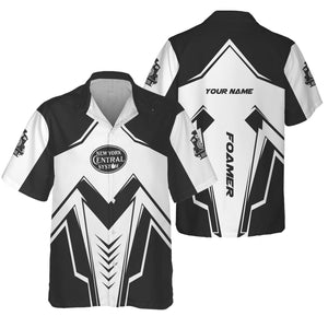 Railspirit Personalized New York Central Railroad Hawaiian Shirt Railway Trainspotter Style Shirt Gift Idea For Foamers