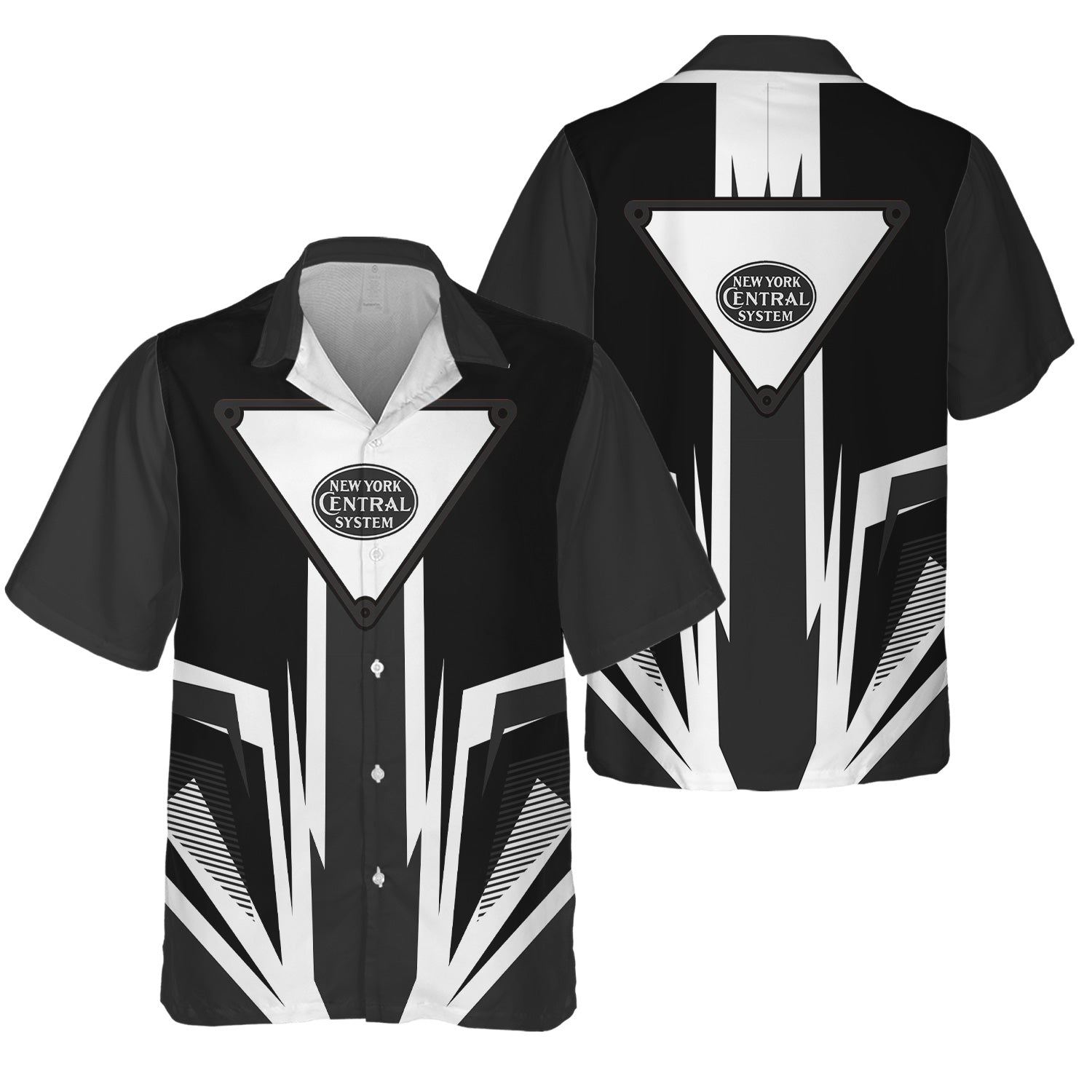 Railspirit New York Central Railroad Hawaiian Shirt Bold Graphic Style All Over Printed Shirt