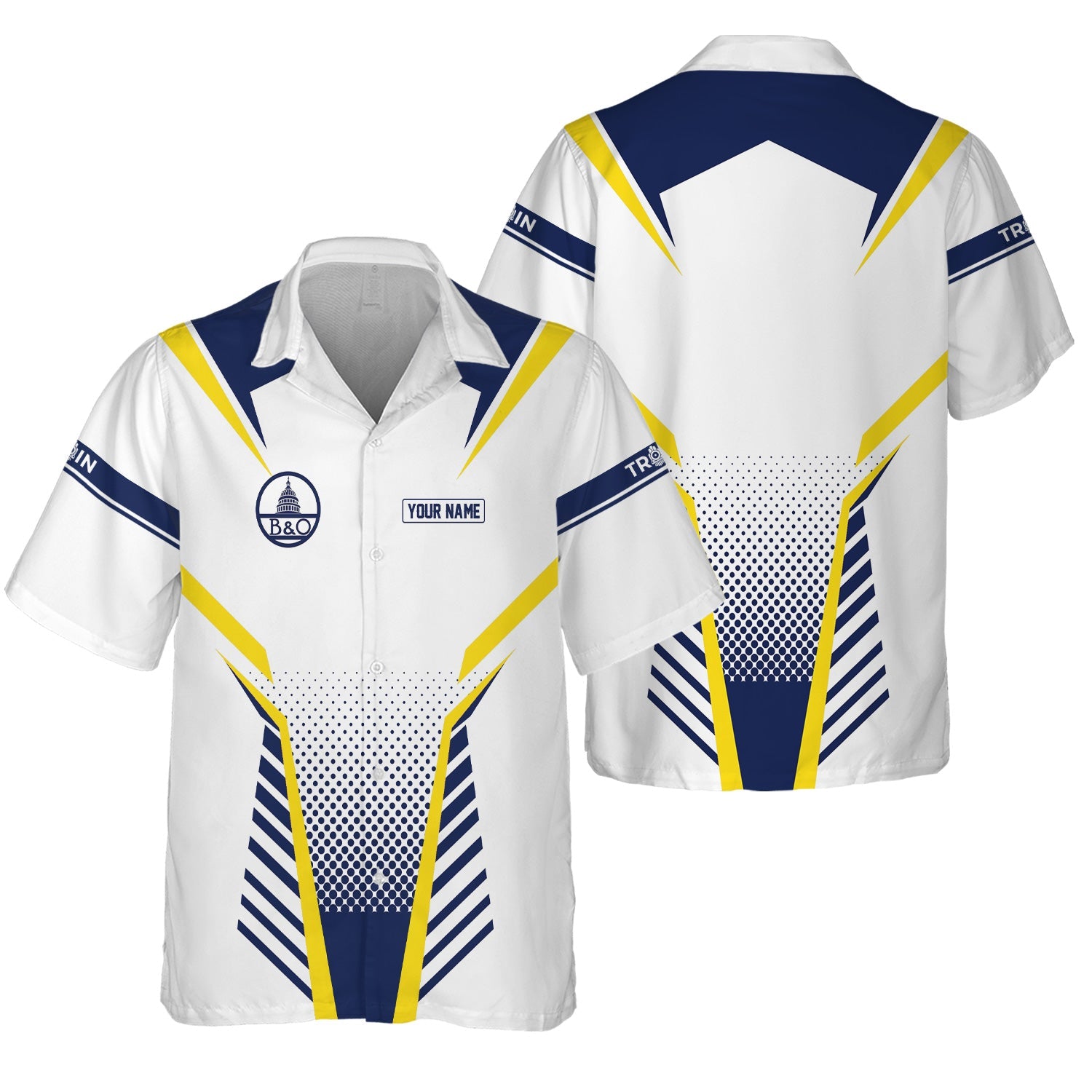 Railspirit Personalized Baltimore and Ohio Railroad Hawaiian Shirt Unisex B&O Train Shirt All Over Print