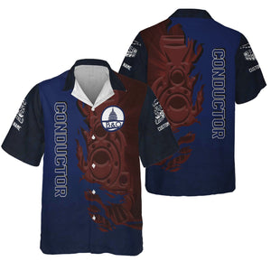 Railspirit Personalized Baltimore and Ohio Railroad Hawaiian Shirt Blazing Style with Custom Position B&O Train Shirt
