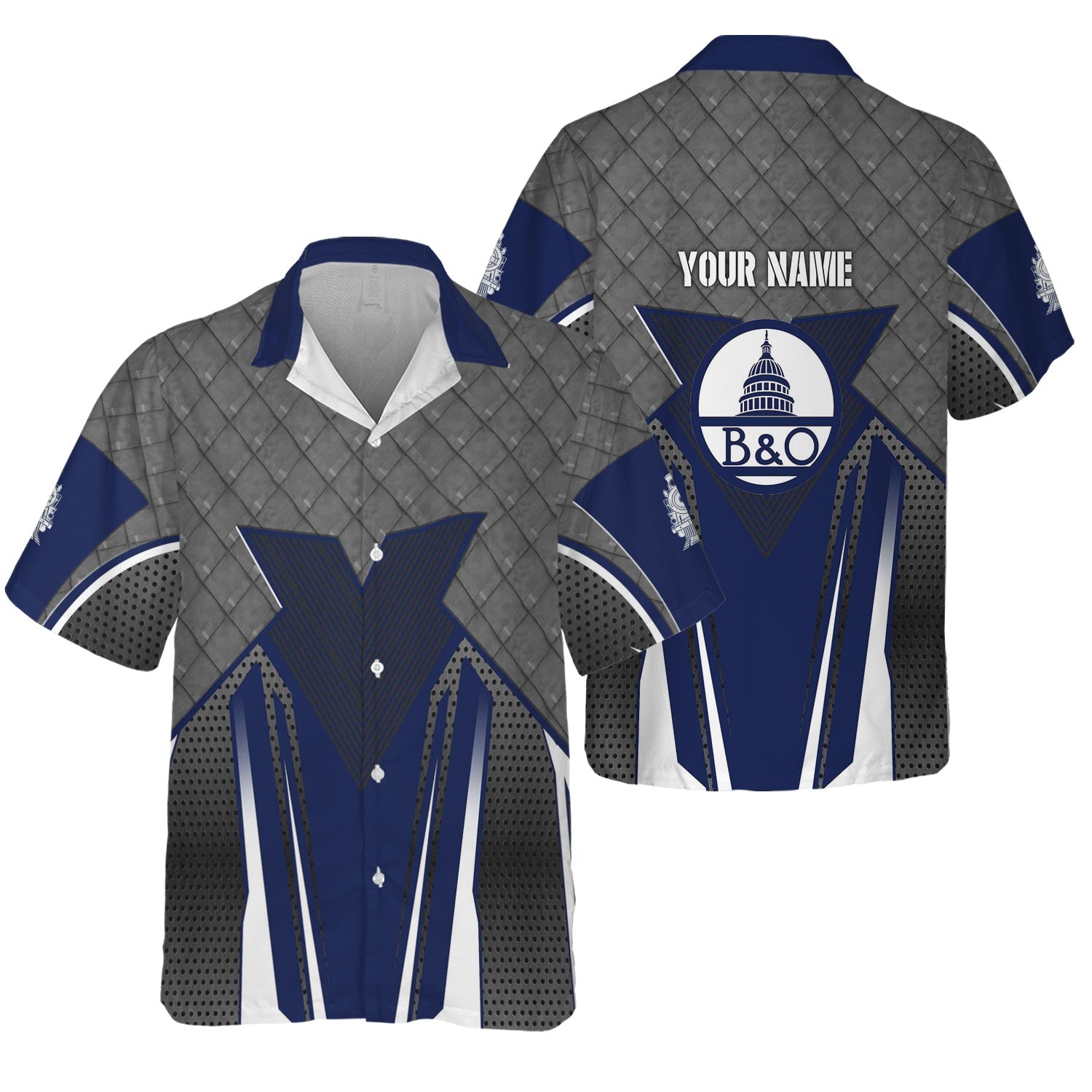 Railspirit Personalized Baltimore and Ohio Railroad Hawaiian Shirt Rugged Steel Vibes B&O Train Shirt All Over Print