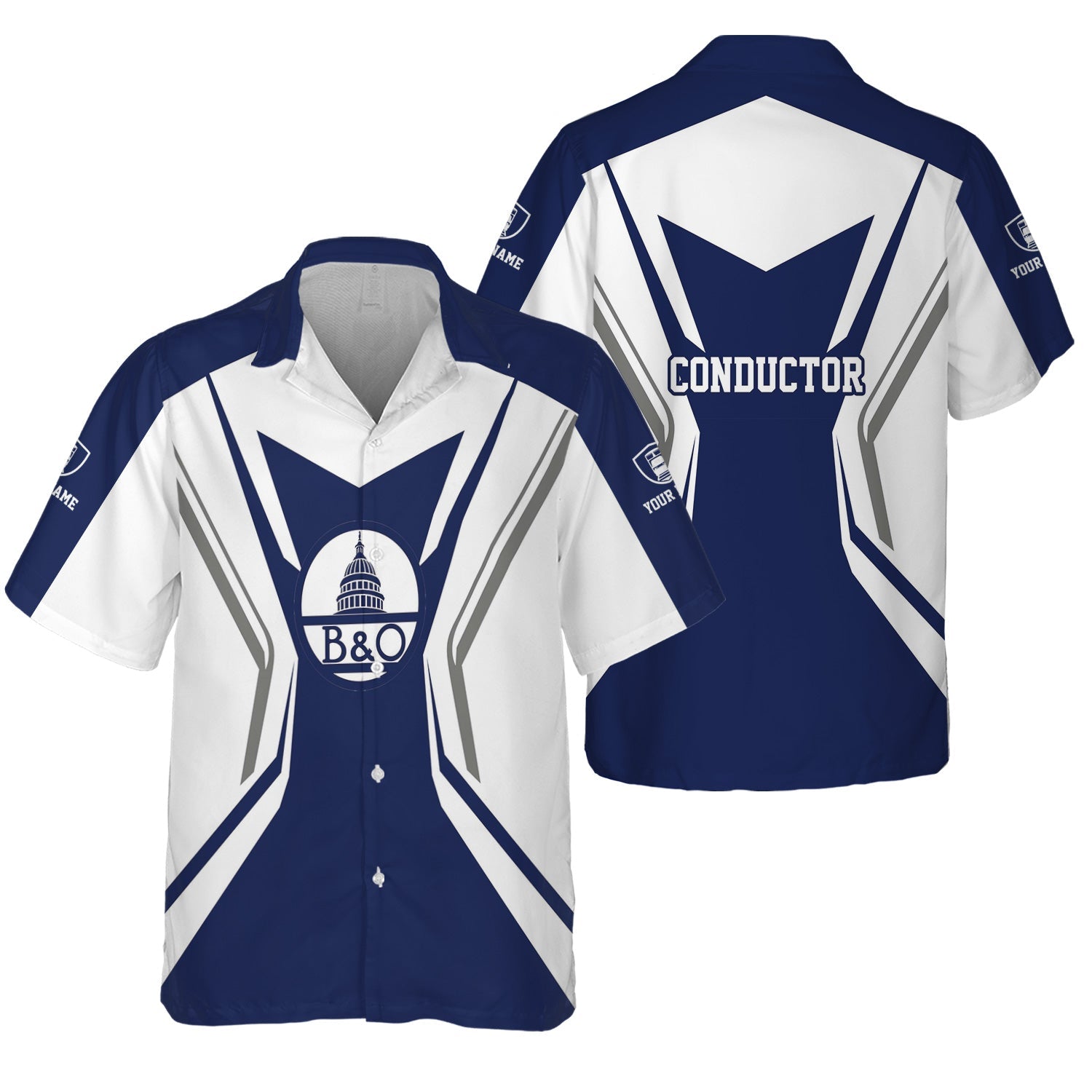 Railspirit Personalized Baltimore and Ohio Railroad Hawaiian Shirt Unique Style with Custom Job B&O Train Shirt