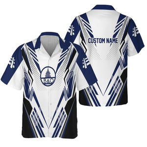 Railspirit Personalized Baltimore and Ohio Railroad Hawaiian Shirt Railroad Tribute Design B&O Train Shirt for Train Lovers