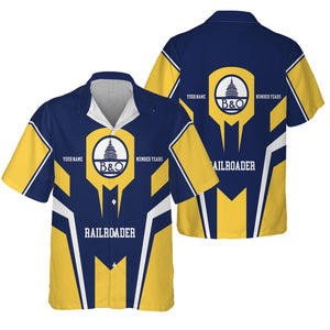 Railspirit Personalized Baltimore and Ohio Railroad Hawaiian Shirt Custom Year Railroader B&O Shirt Gift Idea For Train Lover