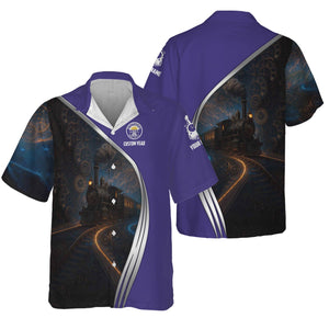 Railspirit Personalized Southern Pacific Railroad Hawaiian Shirt Steampunk Locomotive with Custom Year Train Shirt