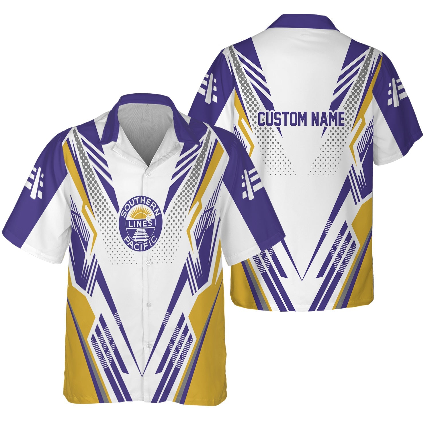 Railspirit Personalized Southern Pacific Railroad Hawaiian Shirt Railroad Tribute Design Train Shirt for Train Lovers