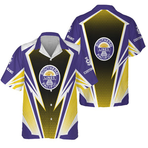 Railspirit Personalized Southern Pacific Railroad Hawaiian Shirt Lightning Graphic Style Shirt Gift Idea For Train Lover