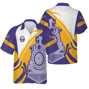 Railspirit Personalized Southern Pacific Railroad Hawaiian Shirt Flame-Inspired Style Shirt Gift Idea For Train Lovers