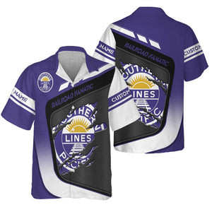 Railspirit Personalized Southern Pacific Railroad Hawaiian Shirt Ripped Texture Style Train Shirt For Railroad Fanatic