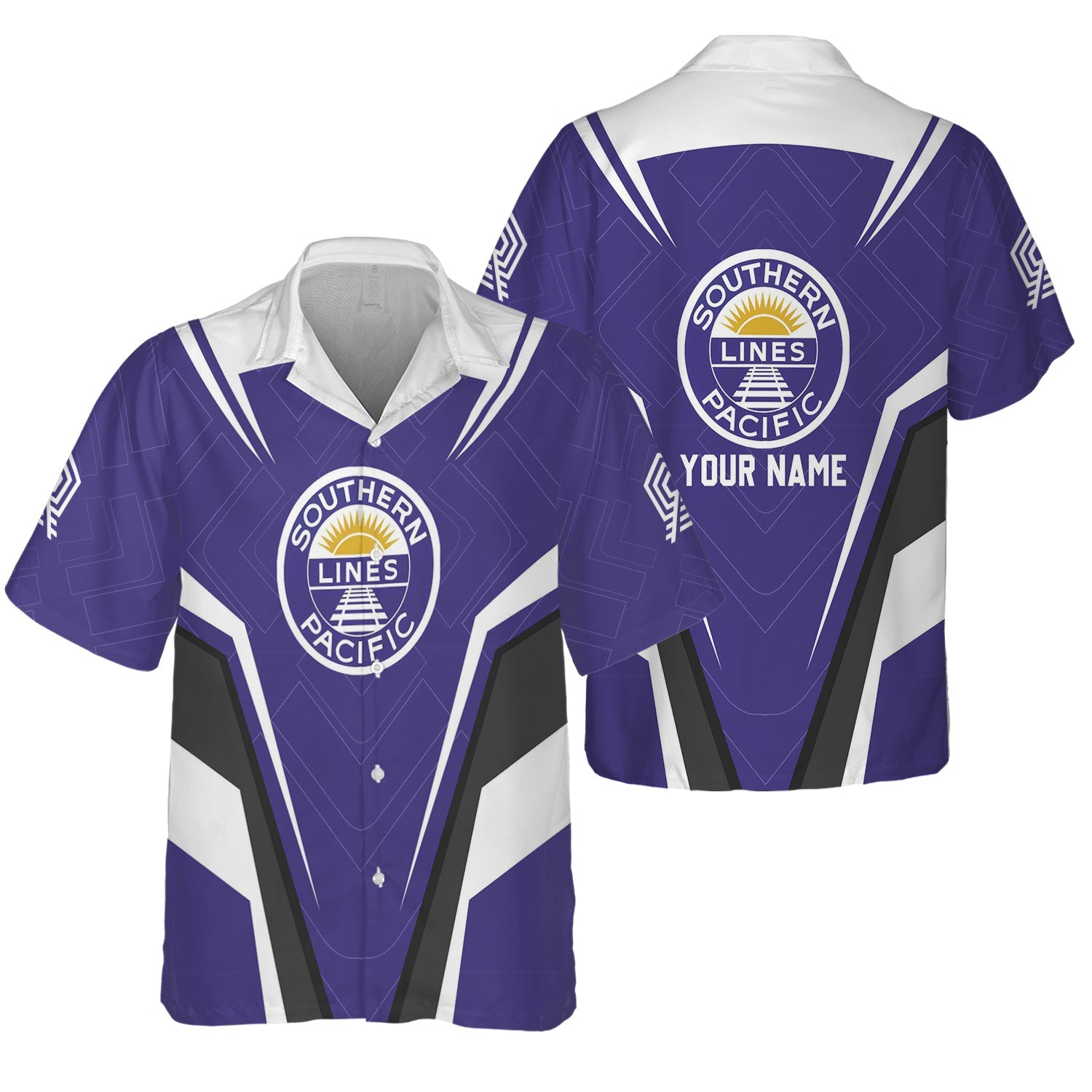 Railspirit Personalized Southern Pacific Railroad Hawaiian Shirt Railway Inspired Apparel Train Shirt For Train Lovers