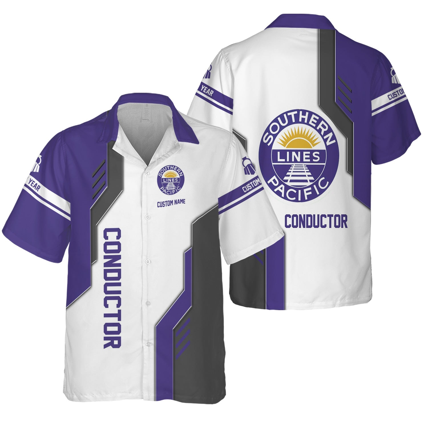 Railspirit Personalized Southern Pacific Railroad Hawaiian Shirt Unique Railway Style with Custom Job Train Shirt