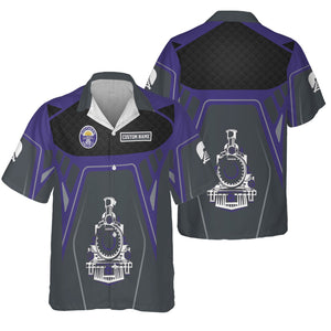 Railspirit Personalized Southern Pacific Railroad Hawaiian Shirt Steam Locomotive Engine Graphic Train Shirt All Over Print