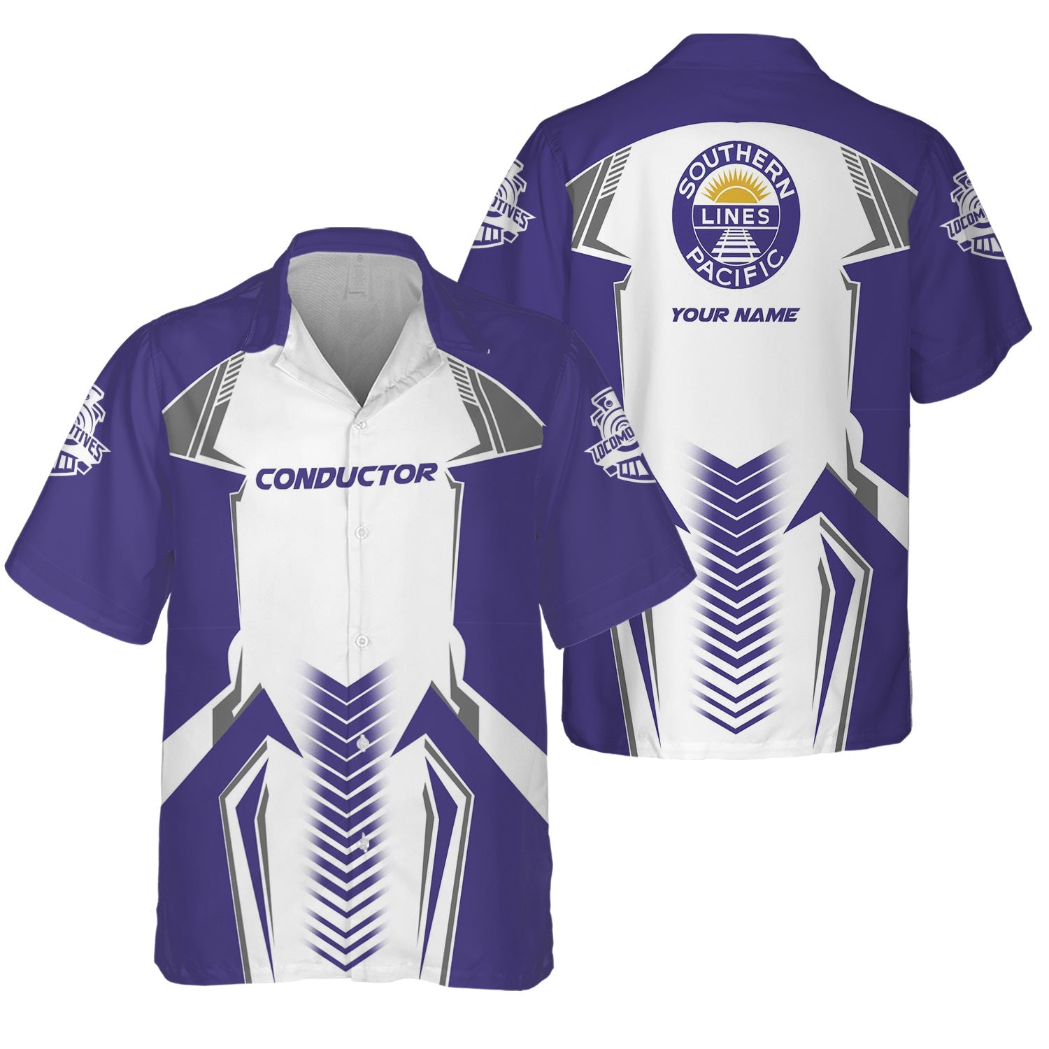 Railspirit Personalized Southern Pacific Railroad Hawaiian Shirt Standout Style with Custom Position Train Shirt