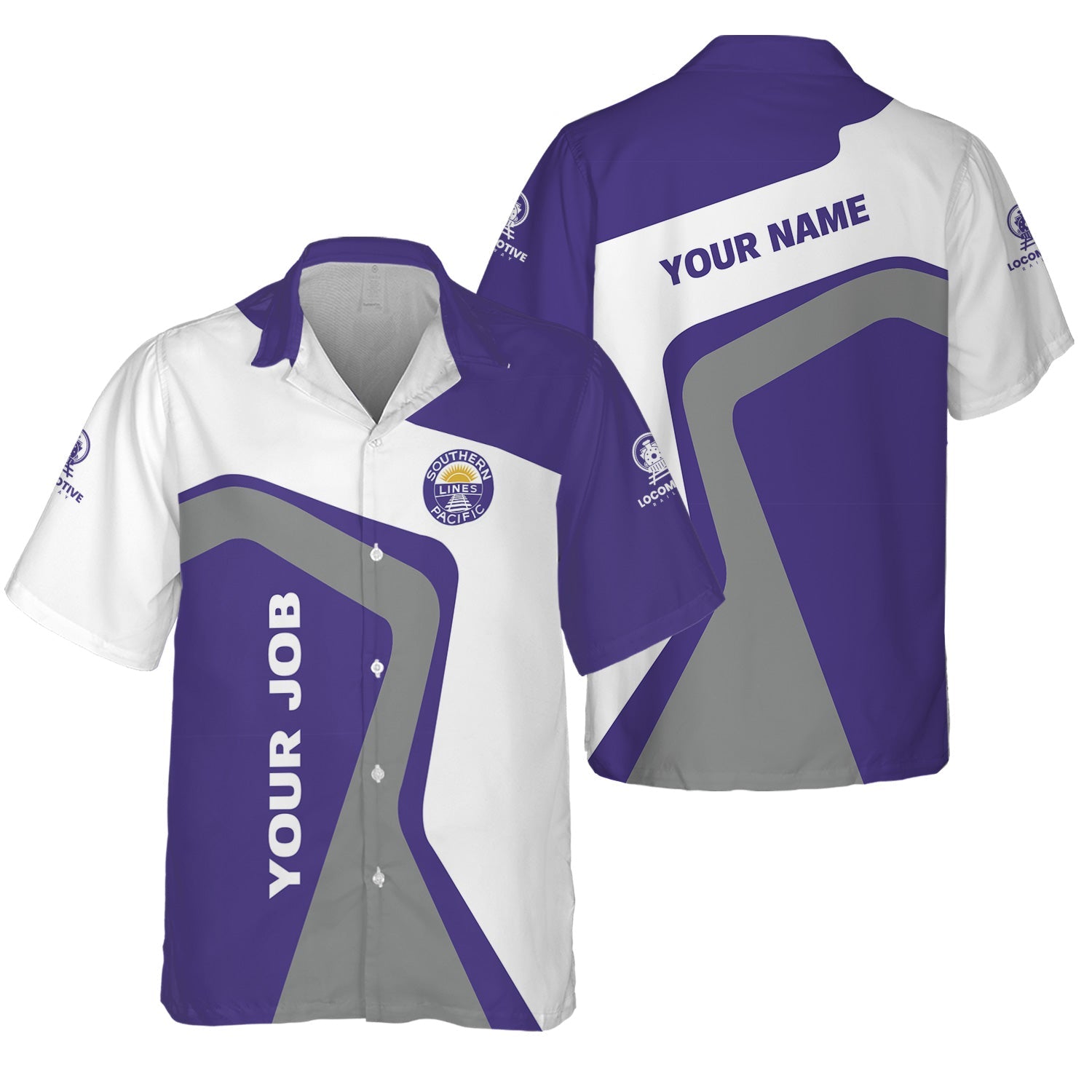 Railspirit Personalized Southern Pacific Railroad Hawaiian Shirt Unique Design with Custom Job Position Train Shirt