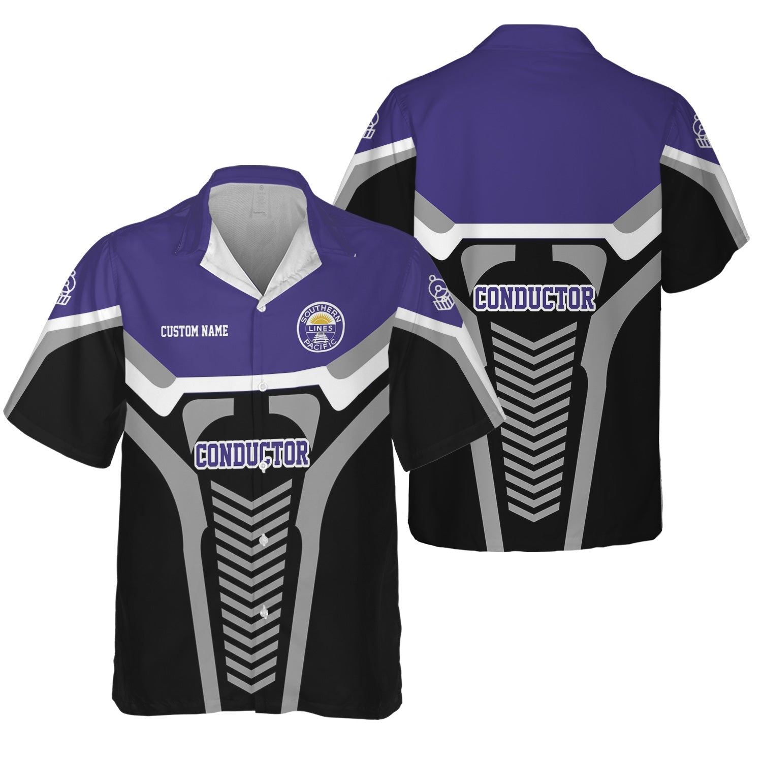 Railspirit Personalized Southern Pacific Railroad Hawaiian Shirt Track-Inspired with Custom Job Position Train Shirt