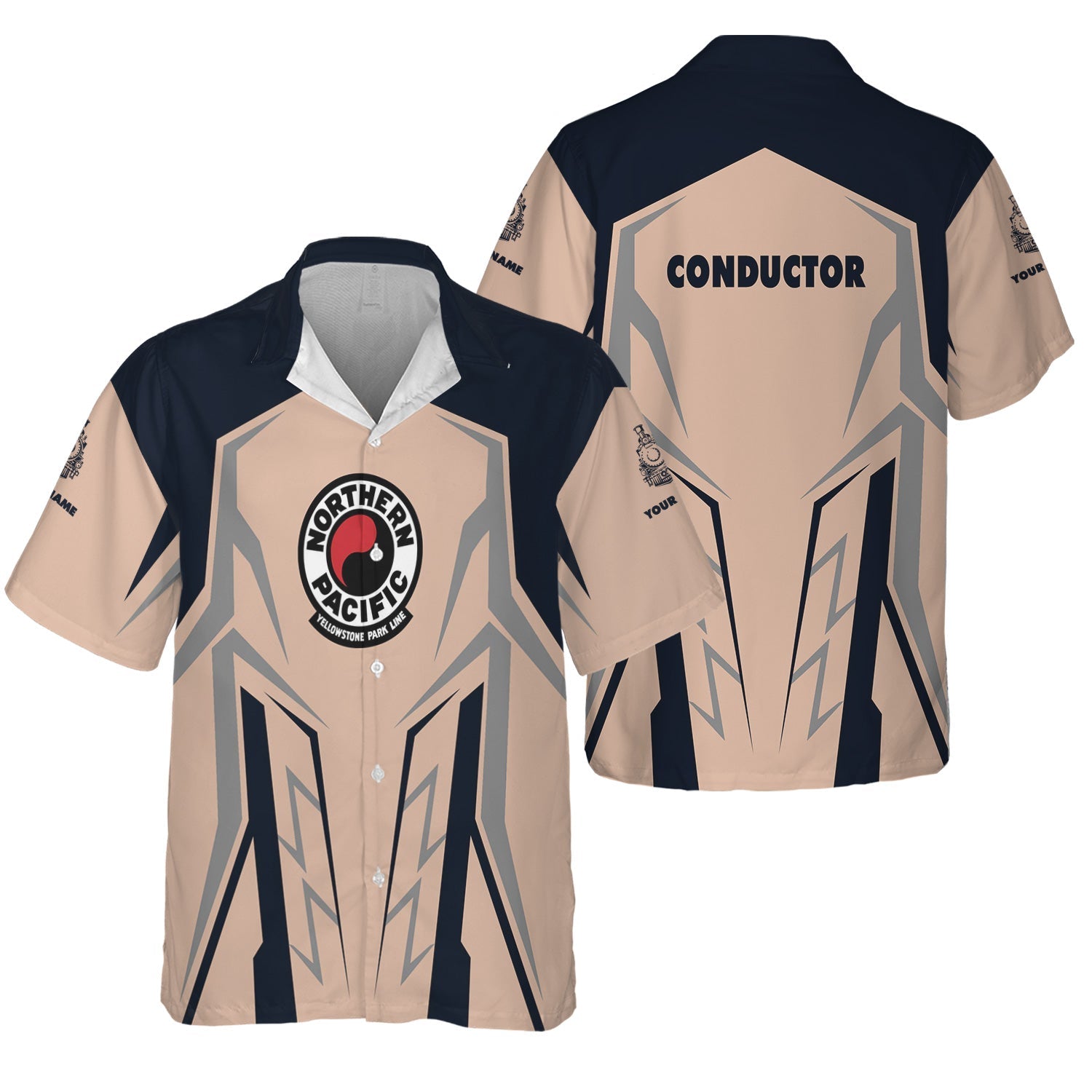 Railspirit Personalized Northern Pacific Railway Hawaiian Shirt Futuristic Design with Custom Job Train Shirt