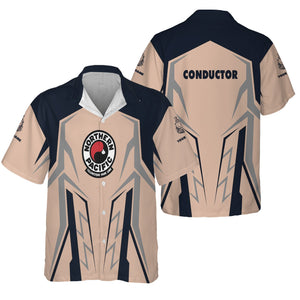 Railspirit Personalized Northern Pacific Railway Hawaiian Shirt Futuristic Design with Custom Job Train Shirt