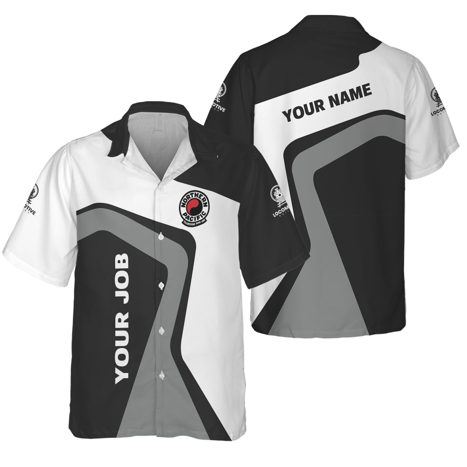 Railspirit Personalized Northern Pacific Railway Hawaiian Shirt Unique Design with Custom Job Position Train Shirt