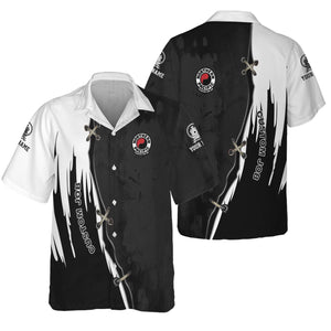 Railspirit Personalized Northern Pacific Railway Hawaiian Shirt Retro Stitches Design with Custom Position Train Shirt