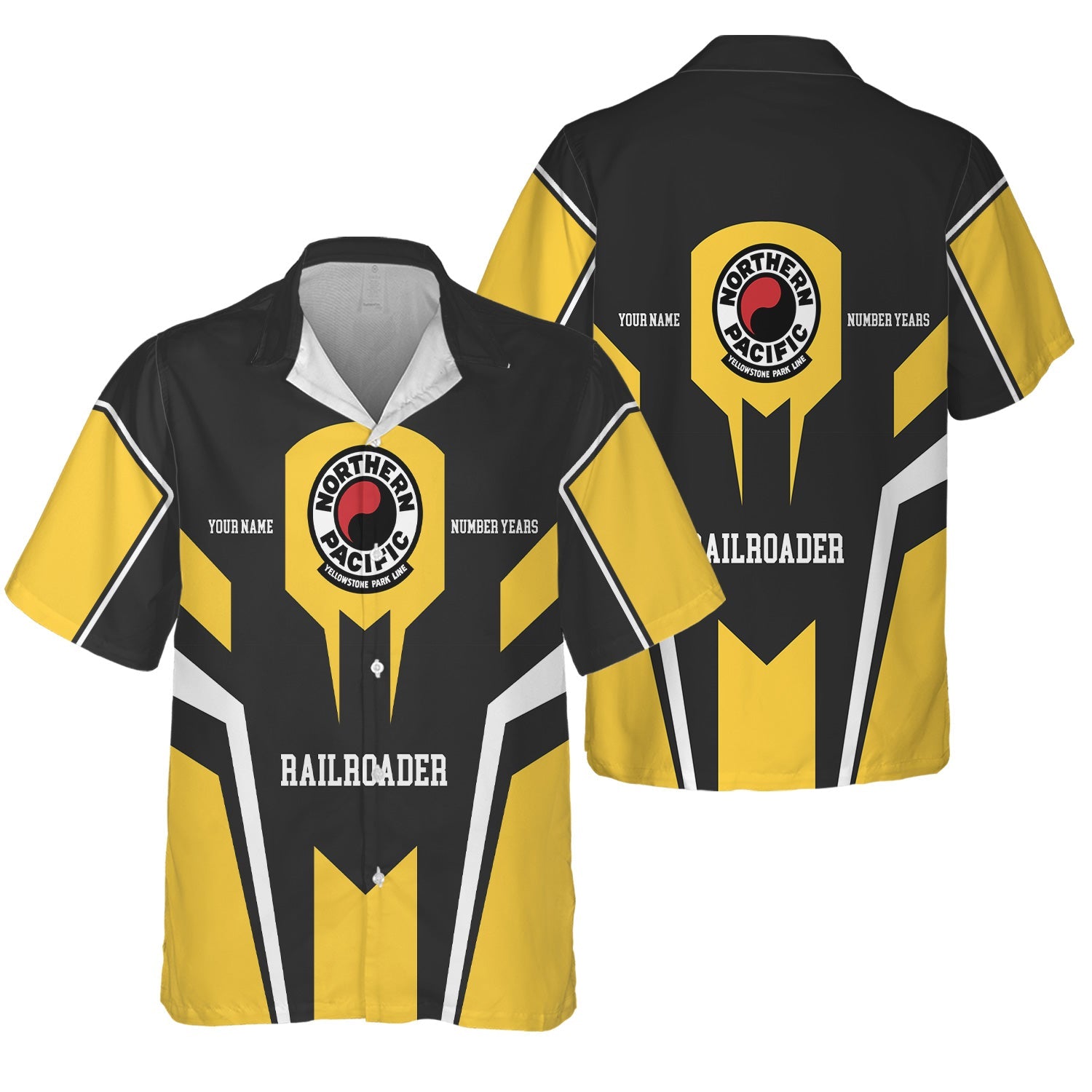 Railspirit Personalized Northern Pacific Railway Hawaiian Shirt Custom Year Railroader Shirt Gift Idea For Train Lover