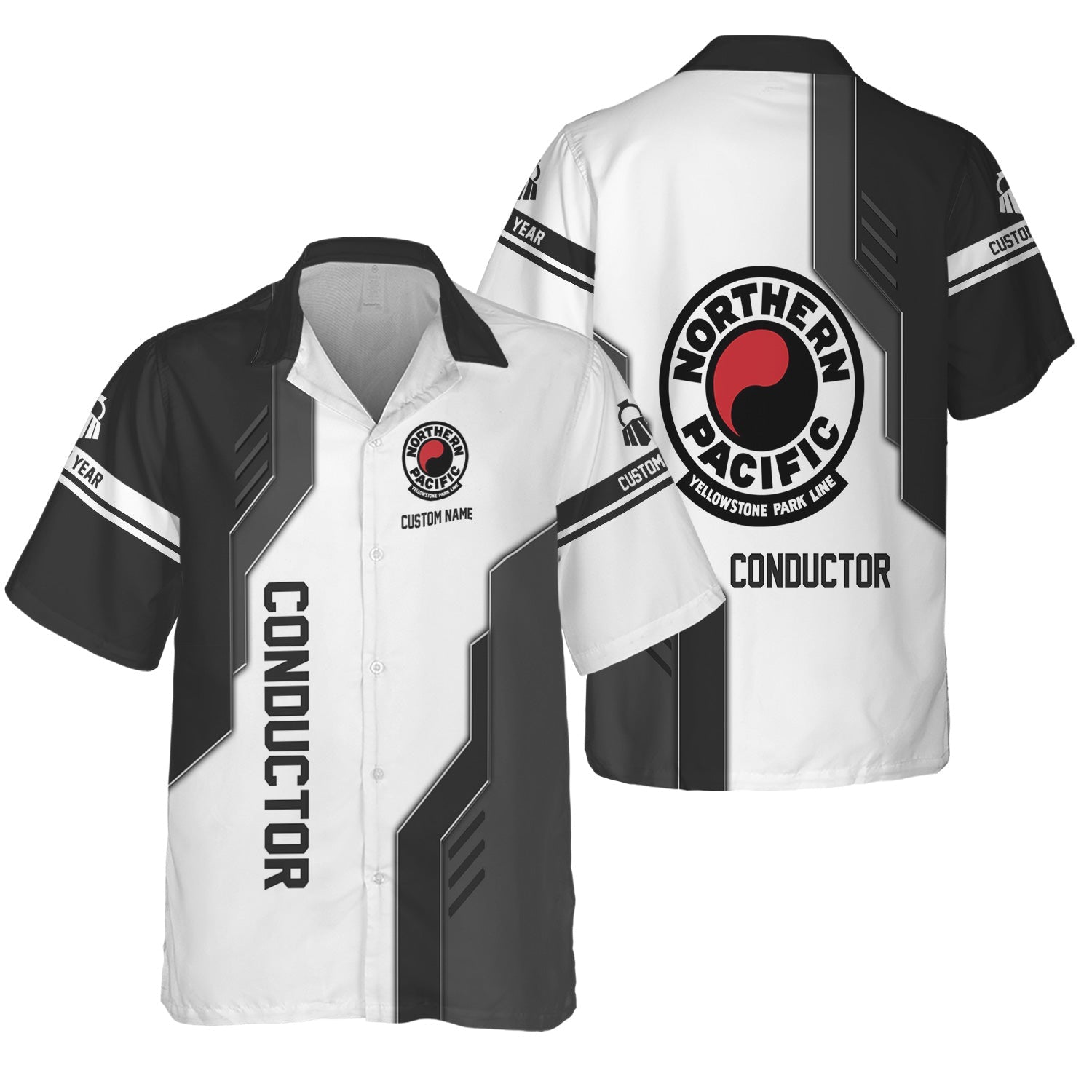 Railspirit Personalized Northern Pacific Railway Hawaiian Shirt Unique Railway Style with Custom Job Train Shirt