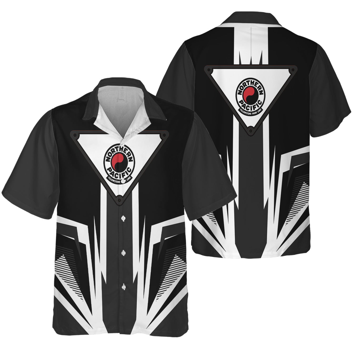 Railspirit Northern Pacific Railway Hawaiian Shirt Bold Graphic Style All Over Printed Shirt