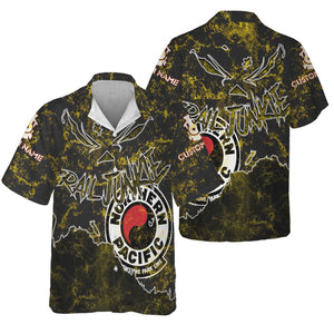 Railspirit Personalized Northern Pacific Railway Hawaiian Shirt Torn Graphic Style Train Shirt For Rail Junkie