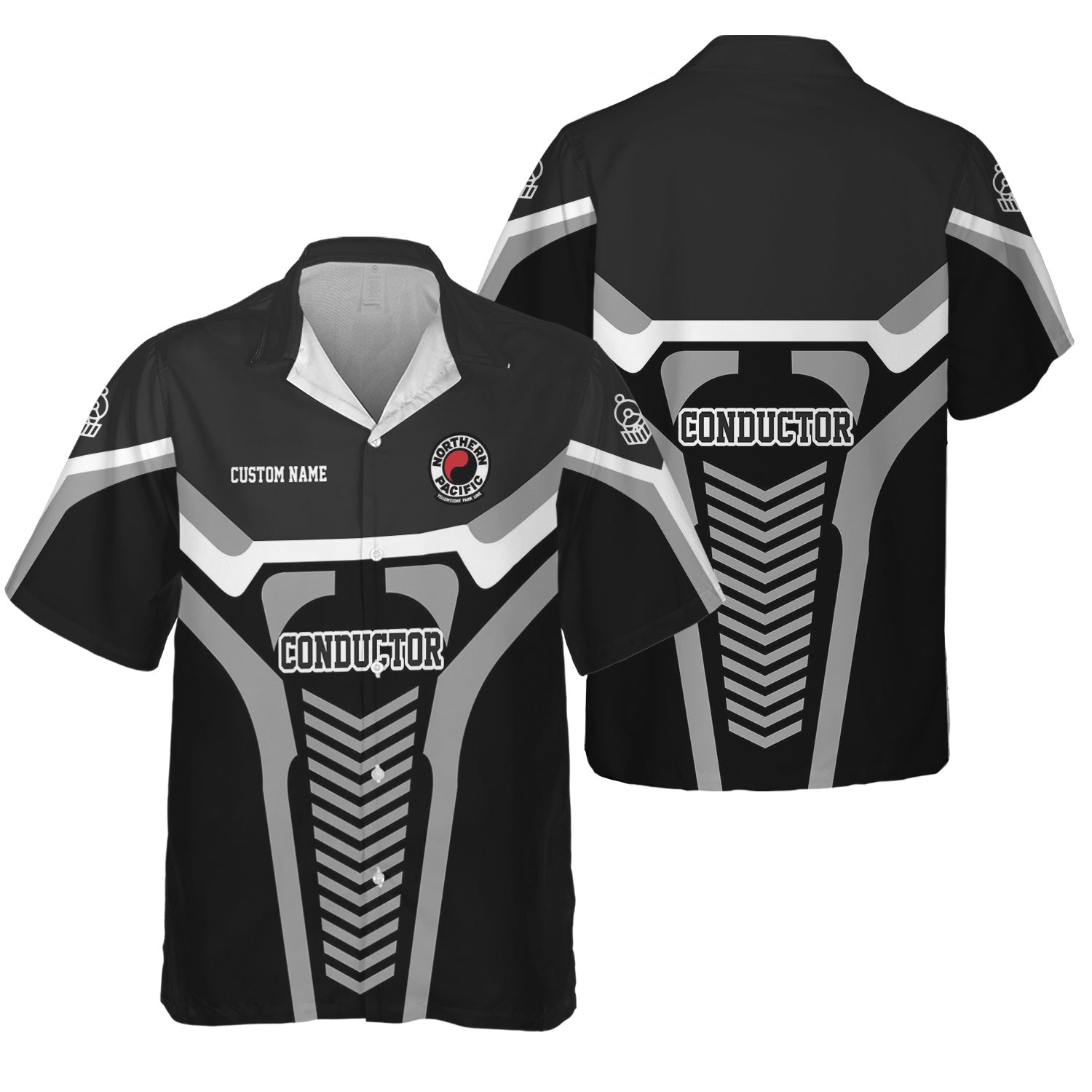 Railspirit Personalized Northern Pacific Railway Hawaiian Shirt Track-Inspired with Custom Job Position Train Shirt