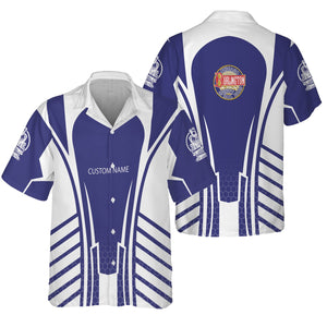 Railspirit Personalized Chicago, Burlington and Quincy Railroad Hawaiian Shirt Striped Railroad Style Train Shirt All Over Print