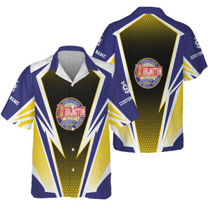 Railspirit Personalized Chicago, Burlington and Quincy Railroad Hawaiian Shirt Lightning Graphic Style Shirt Gift Idea For Train Lover