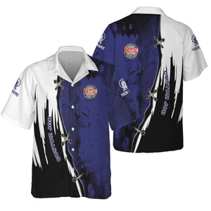 Railspirit Personalized Chicago, Burlington and Quincy Railroad Hawaiian Shirt Retro Stitches Design with Custom Position Train Shirt