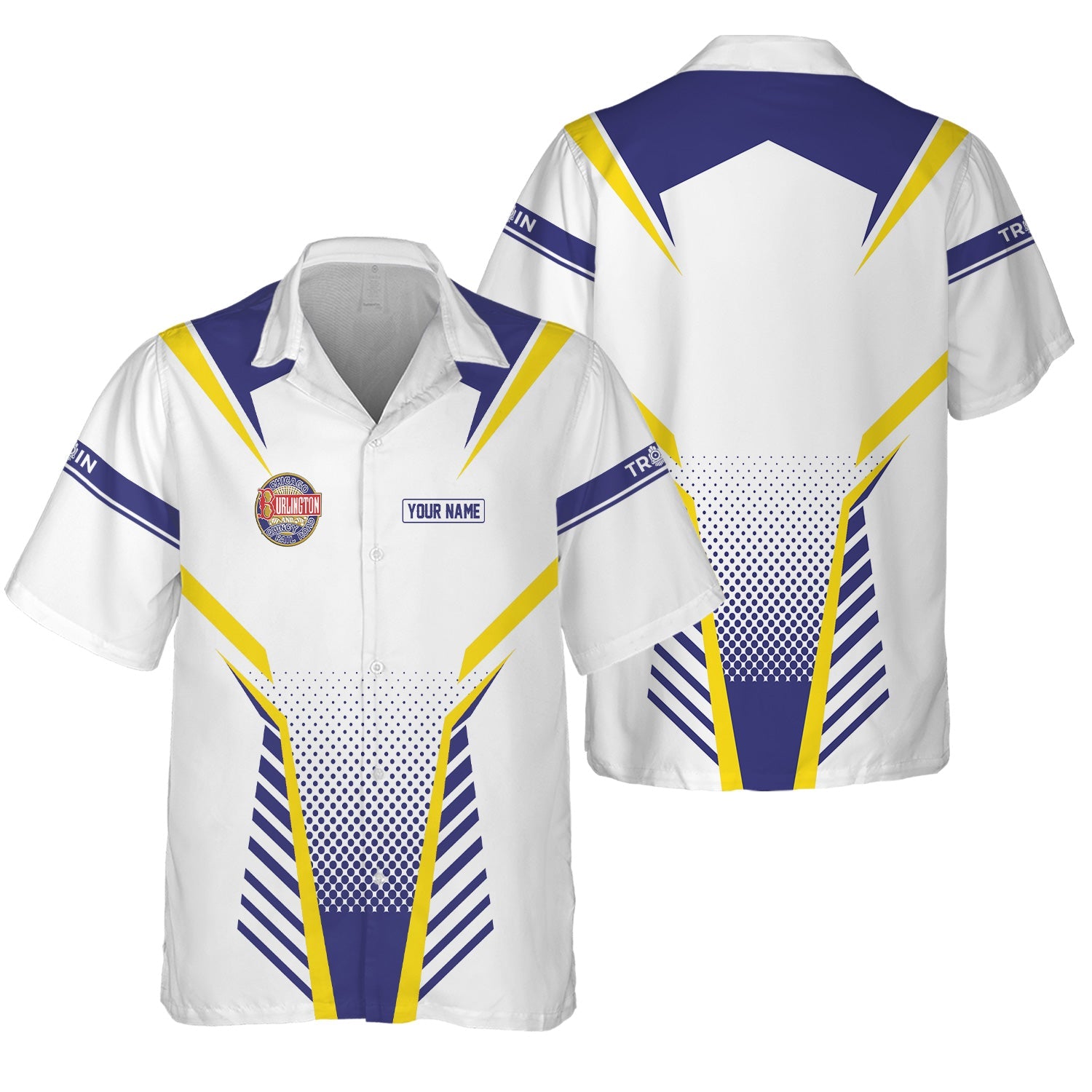 Railspirit Personalized Chicago, Burlington and Quincy Railroad Hawaiian Shirt Unisex Train Shirt All Over Print