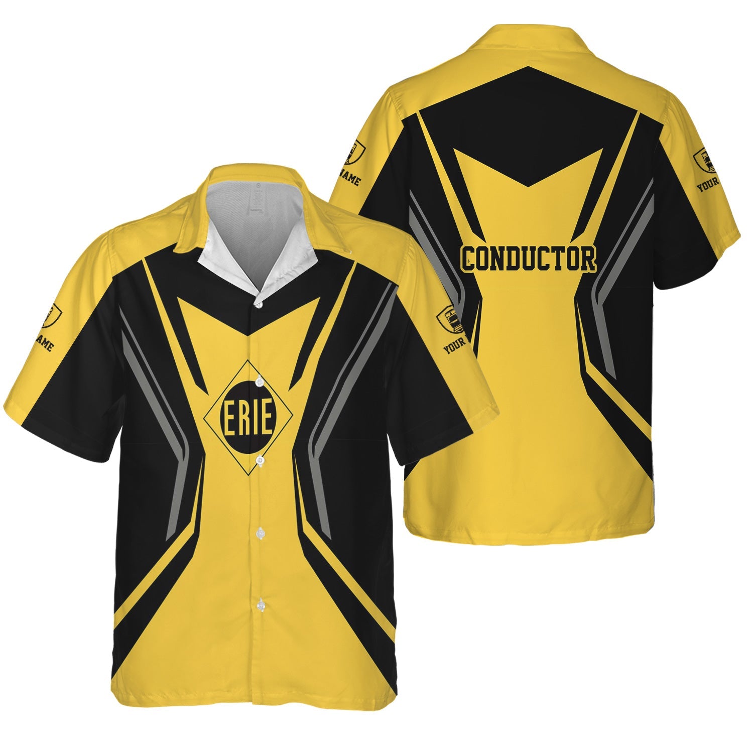 Railspirit Personalized Erie Railroad Hawaiian Shirt Unique Style with Custom Job Train Shirt