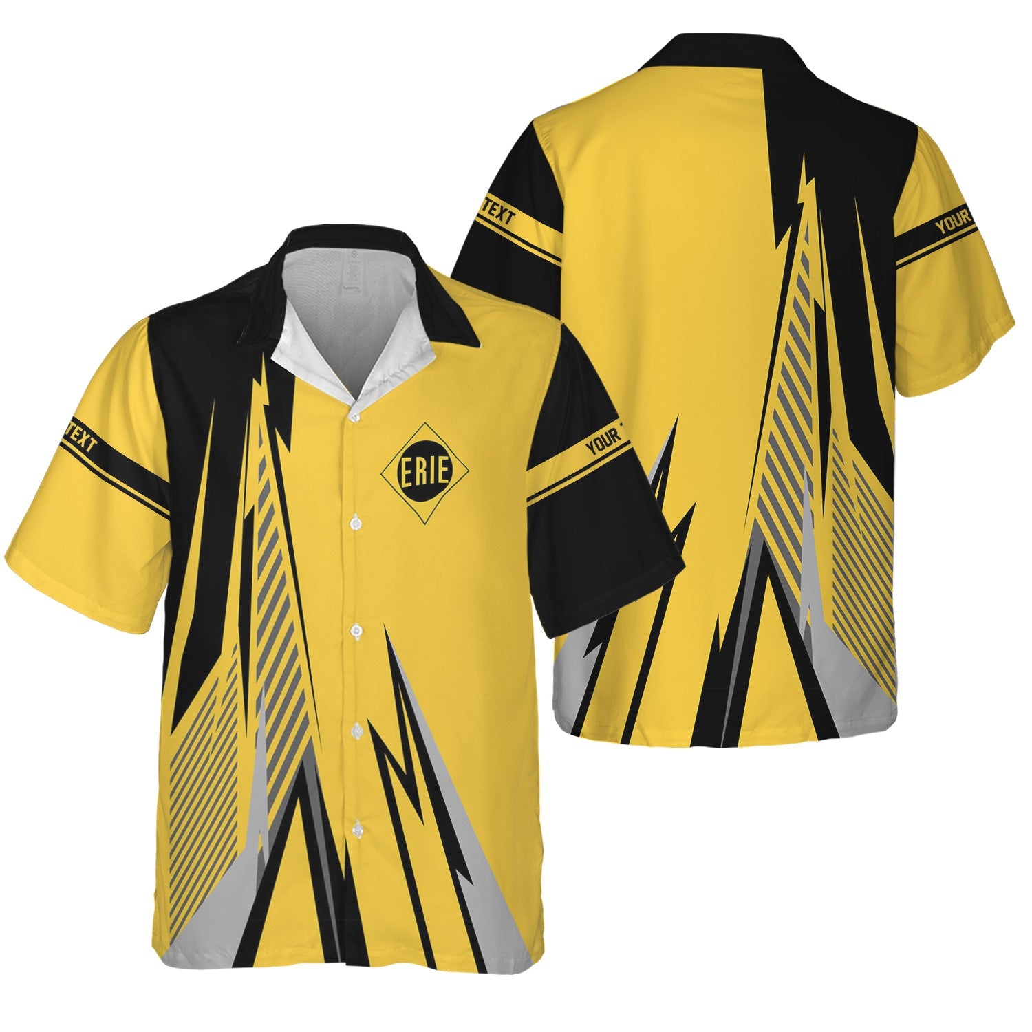 Railspirit Personalized Erie Railroad Hawaiian Shirt Lightning-Inspired Railway Style Shirt For Train Lovers