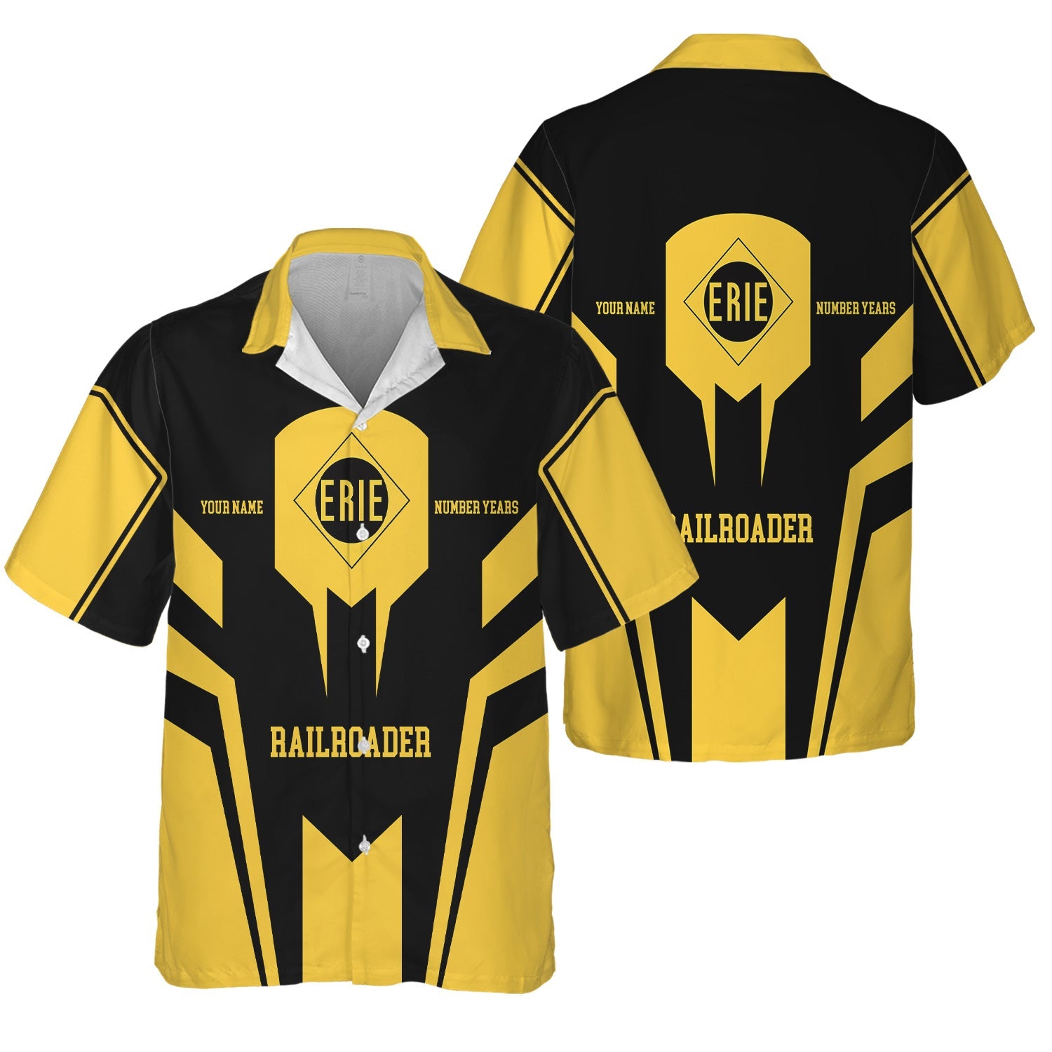 Railspirit Personalized Erie Railroad Hawaiian Shirt Custom Year Railroader Shirt Gift Idea For Train Lover