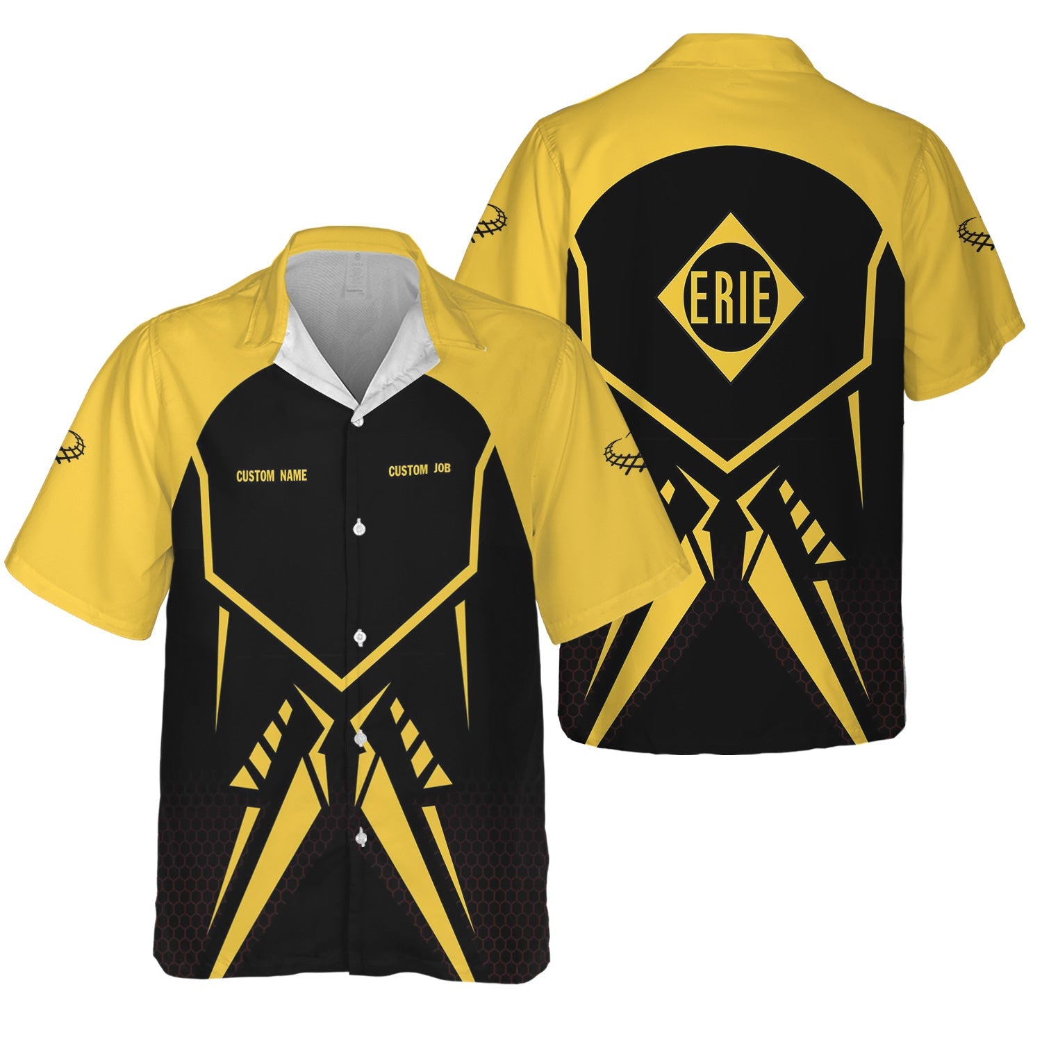 Railspirit Personalized Erie Railroad Hawaiian Shirt Vibriant Style with Custom Position Train Shirt