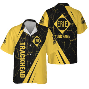 Railspirit Personalized Erie Railroad Hawaiian Shirt Crackle Texture Style Shirt For Trackhead