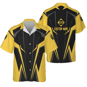 Railspirit Personalized Erie Railroad Hawaiian Shirt Lightning-Edge Design Train Shirt For Railroad Lovers