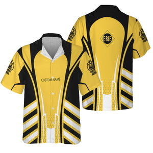 Railspirit Personalized Erie Railroad Hawaiian Shirt Striped Railroad Style Train Shirt All Over Print