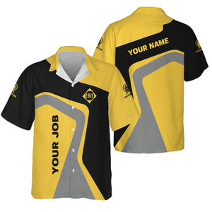 Railspirit Personalized Erie Railroad Hawaiian Shirt Unique Design with Custom Job Position Train Shirt