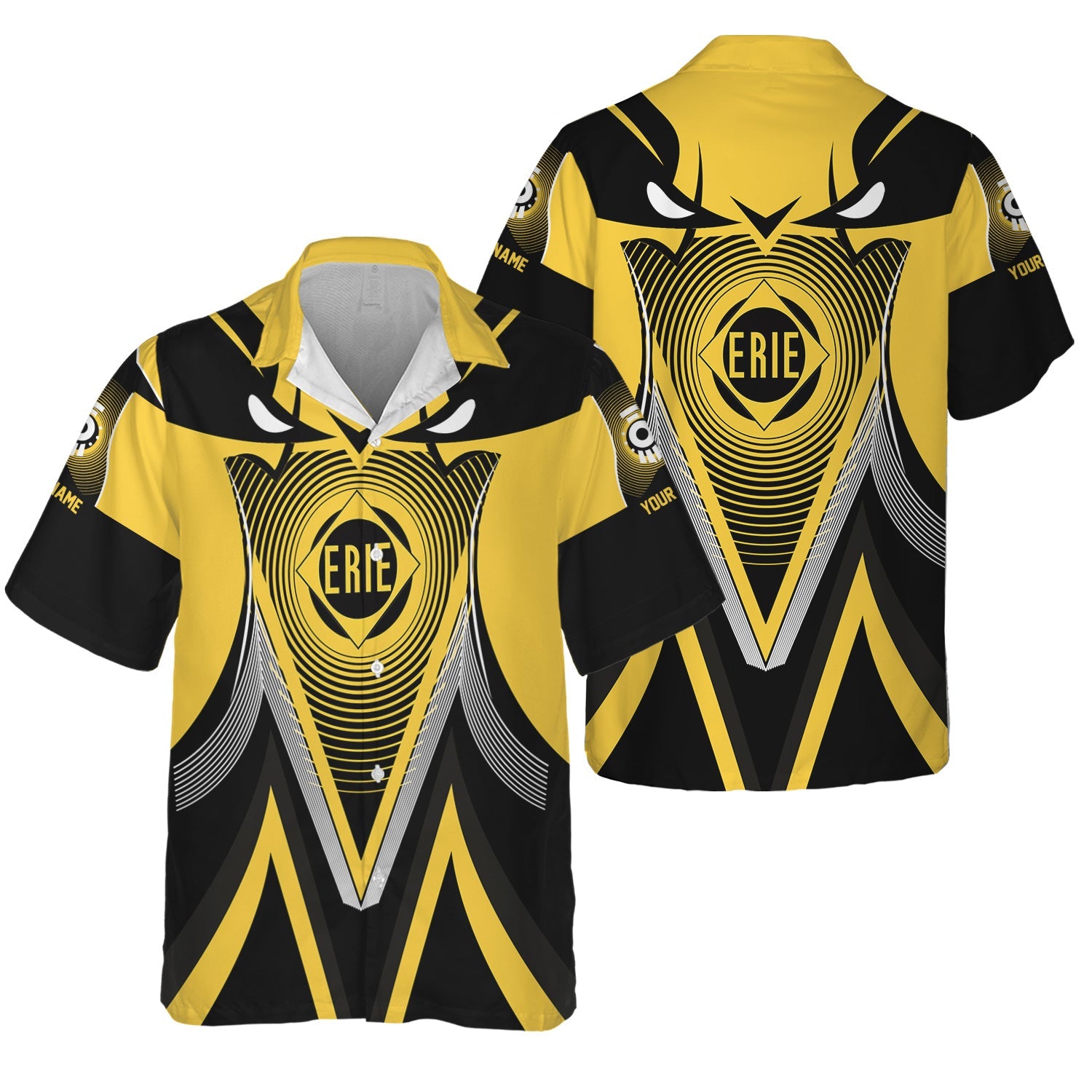 Railspirit Personalized Erie Railroad Hawaiian Shirt Vibrant Graphic Pattern Shirt For Train Enthusiasts