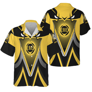 Railspirit Personalized Erie Railroad Hawaiian Shirt Vibrant Graphic Pattern Shirt For Train Enthusiasts